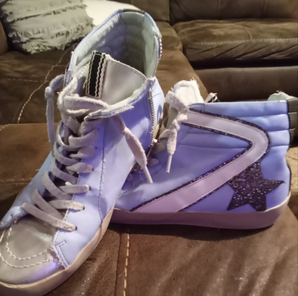 ShuShop Blue and Black Sneakers High-Top Design